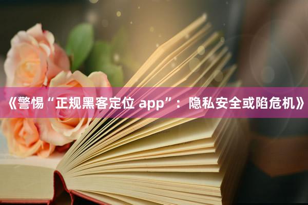 《警惕“正规黑客定位 app”：隐私安全或陷危机》